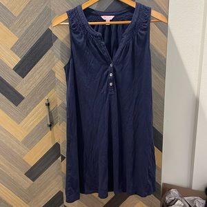 Sleeveless navy dress- good condition